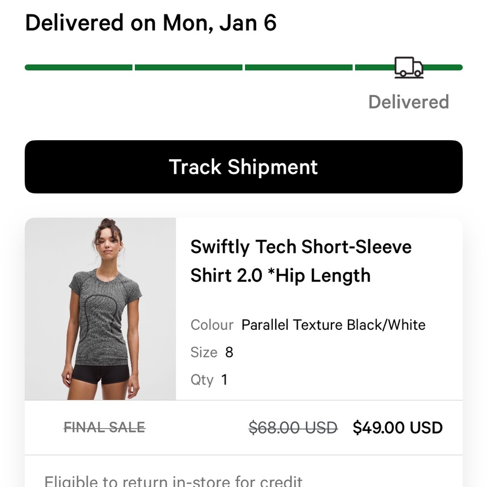 Lululemon on Swiftly Tech hip length